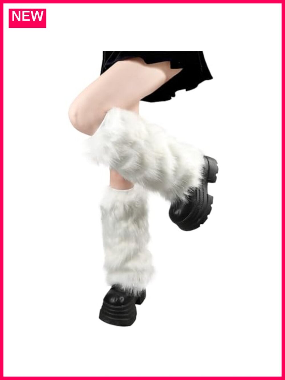 Faux Fur Furry Leg Warmers, Plush Fluffy Cuffs for Boots, Winter